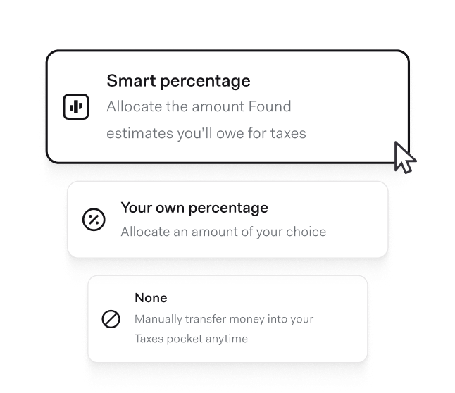 Choose how much to set aside for taxes