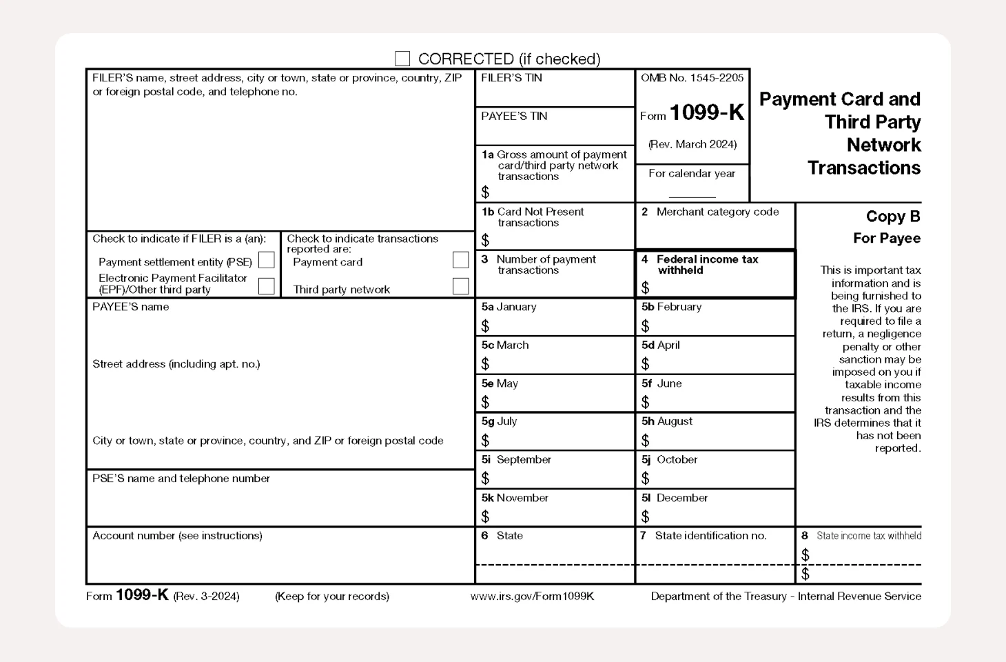 2024 1099-K tax form