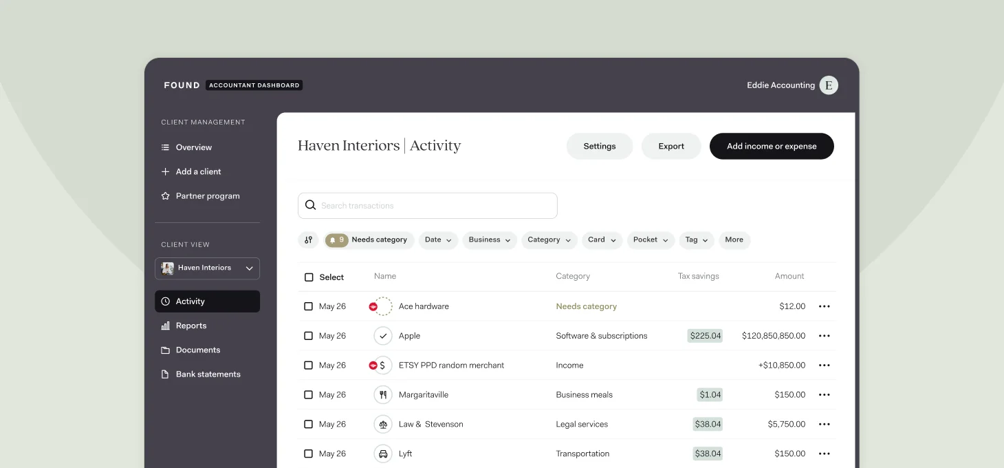 desktop image of collaborating with accountant in Found