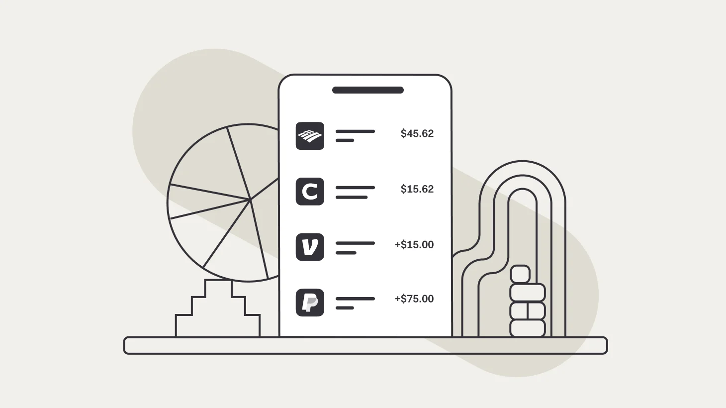 Illustration of Found's Connected Accounts feature
