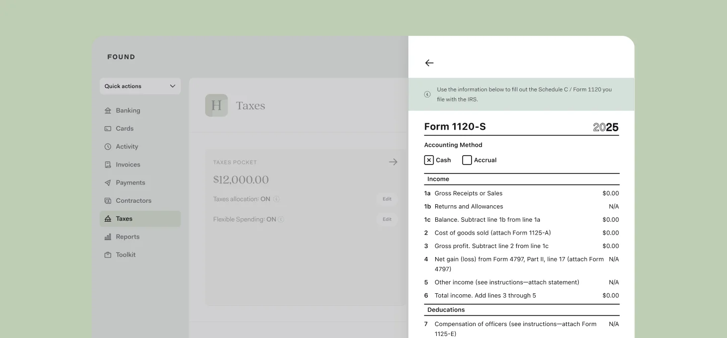 Desktop image of generating a form 1120-S