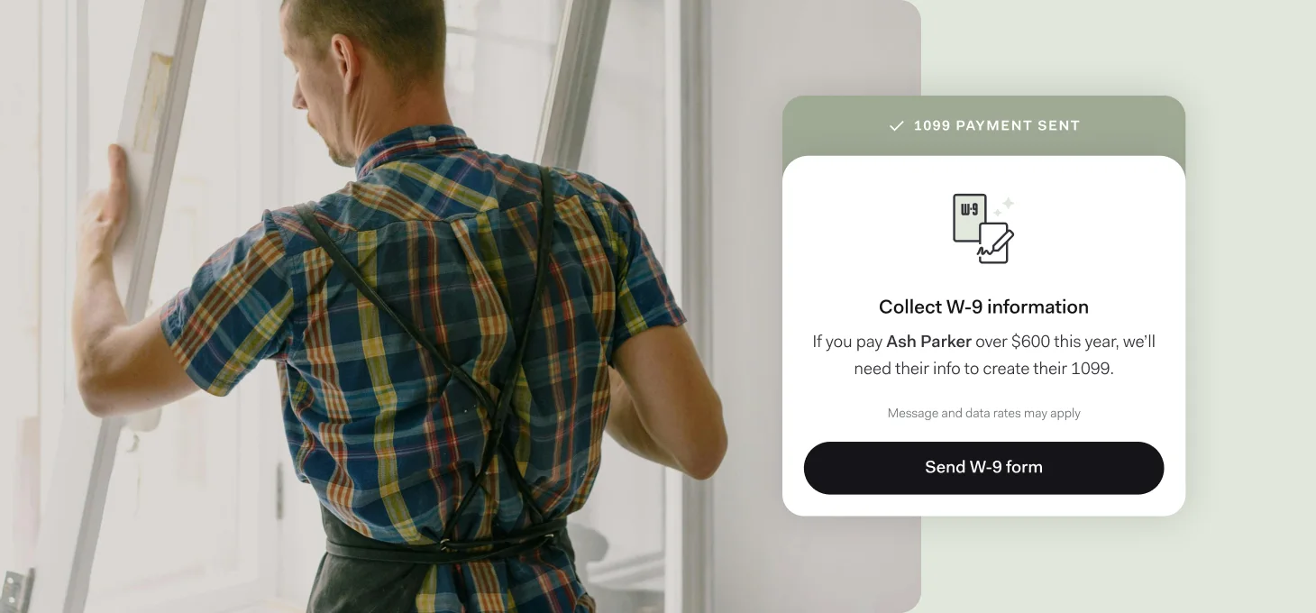 desktop image of collecting w-9 form when paying contractor