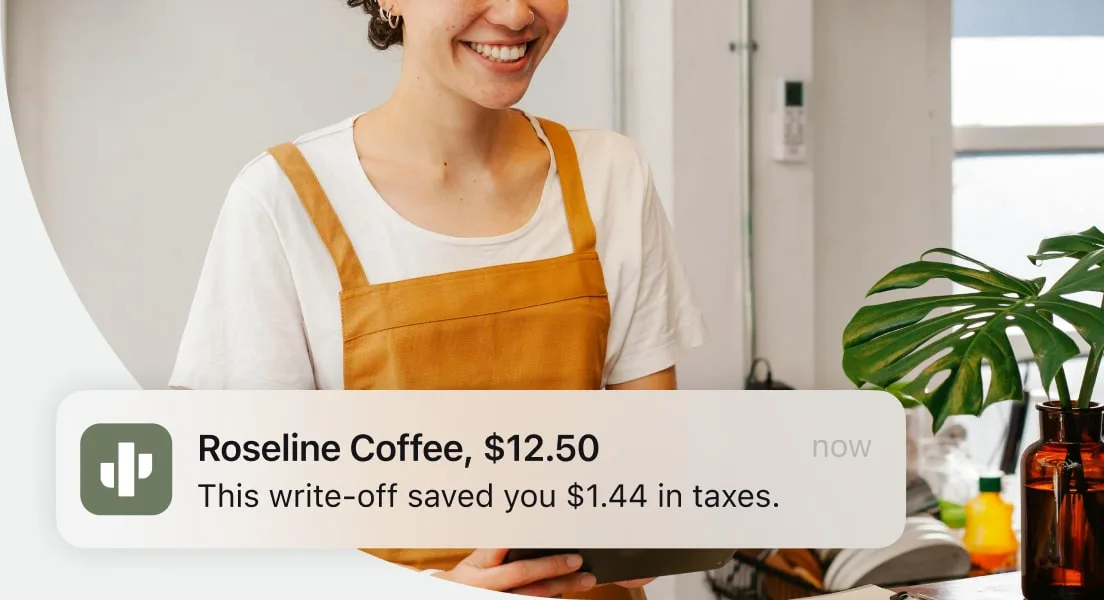 An expense automatically categorized as a write-off in the Found app