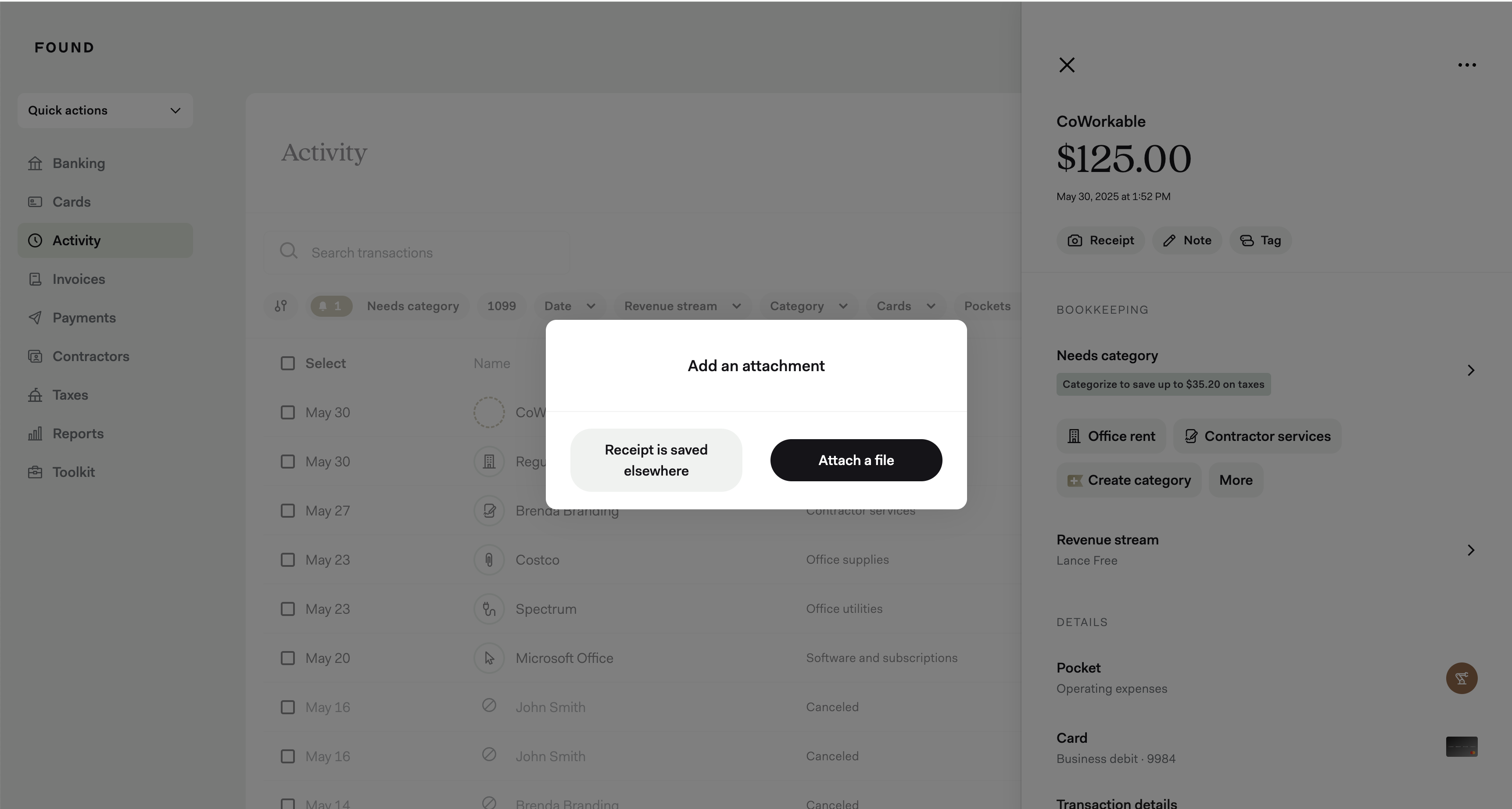 Add receipt screenshot