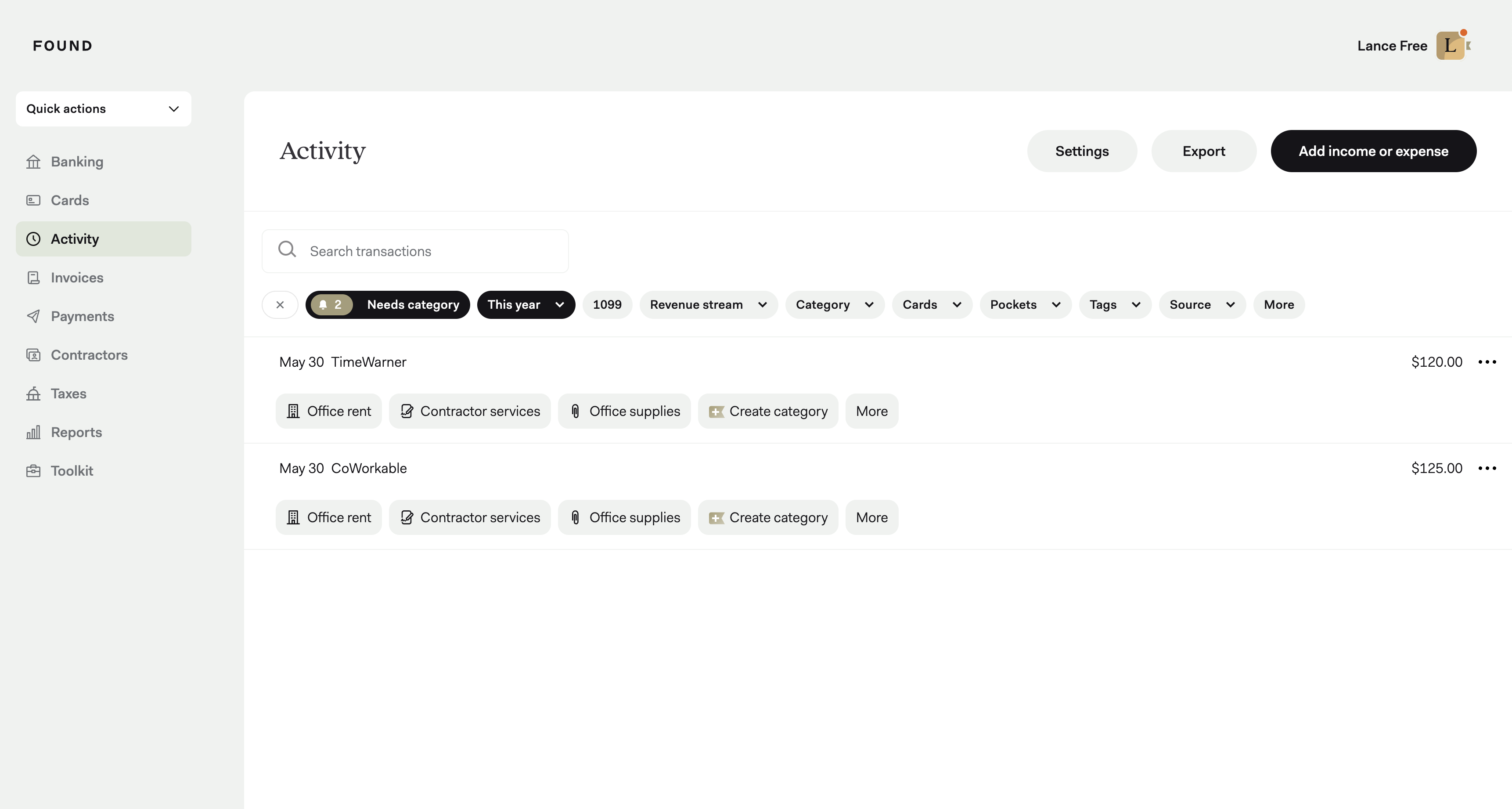 Filter Activity by Needs Category