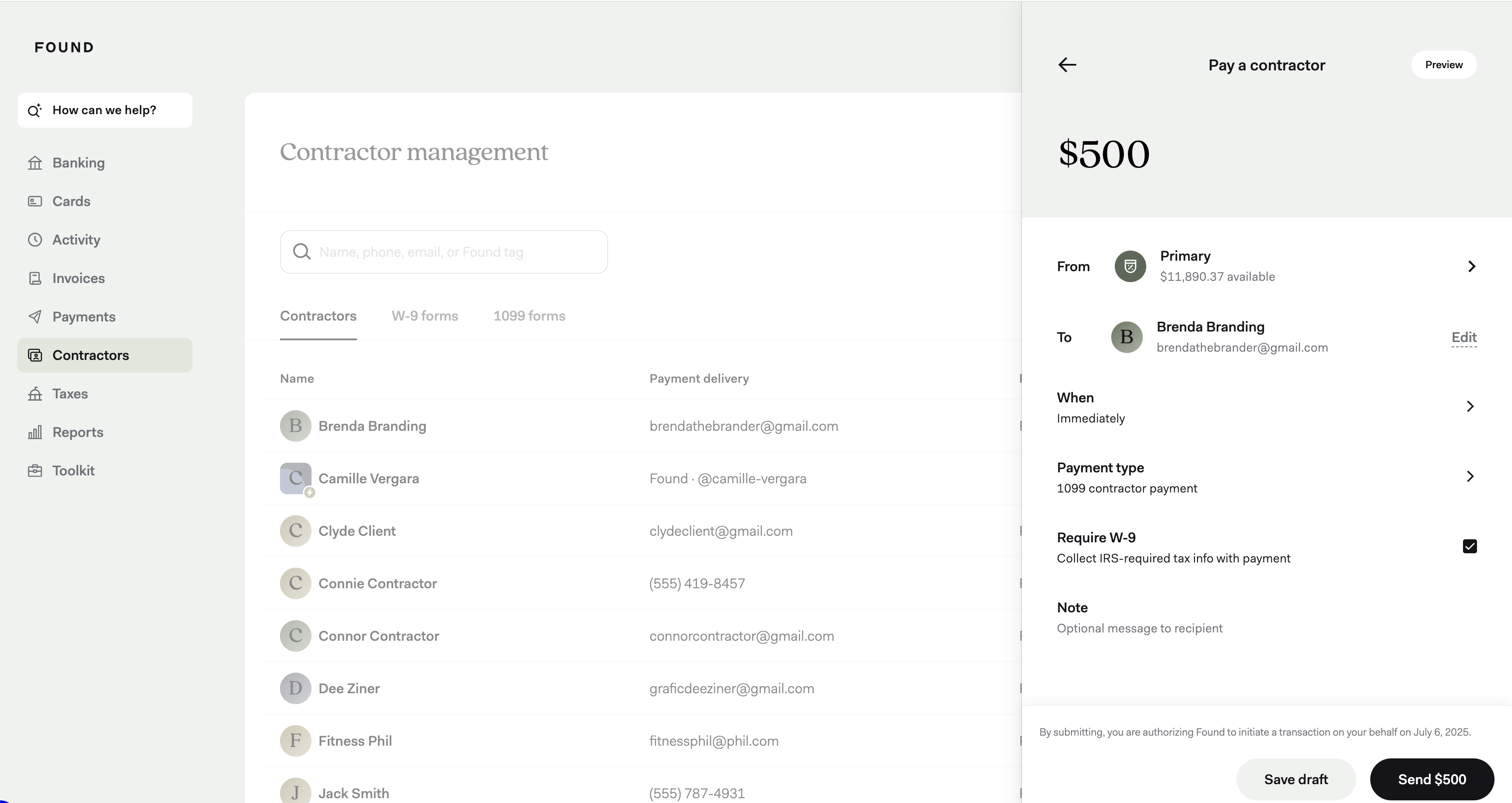 Pay contractor image