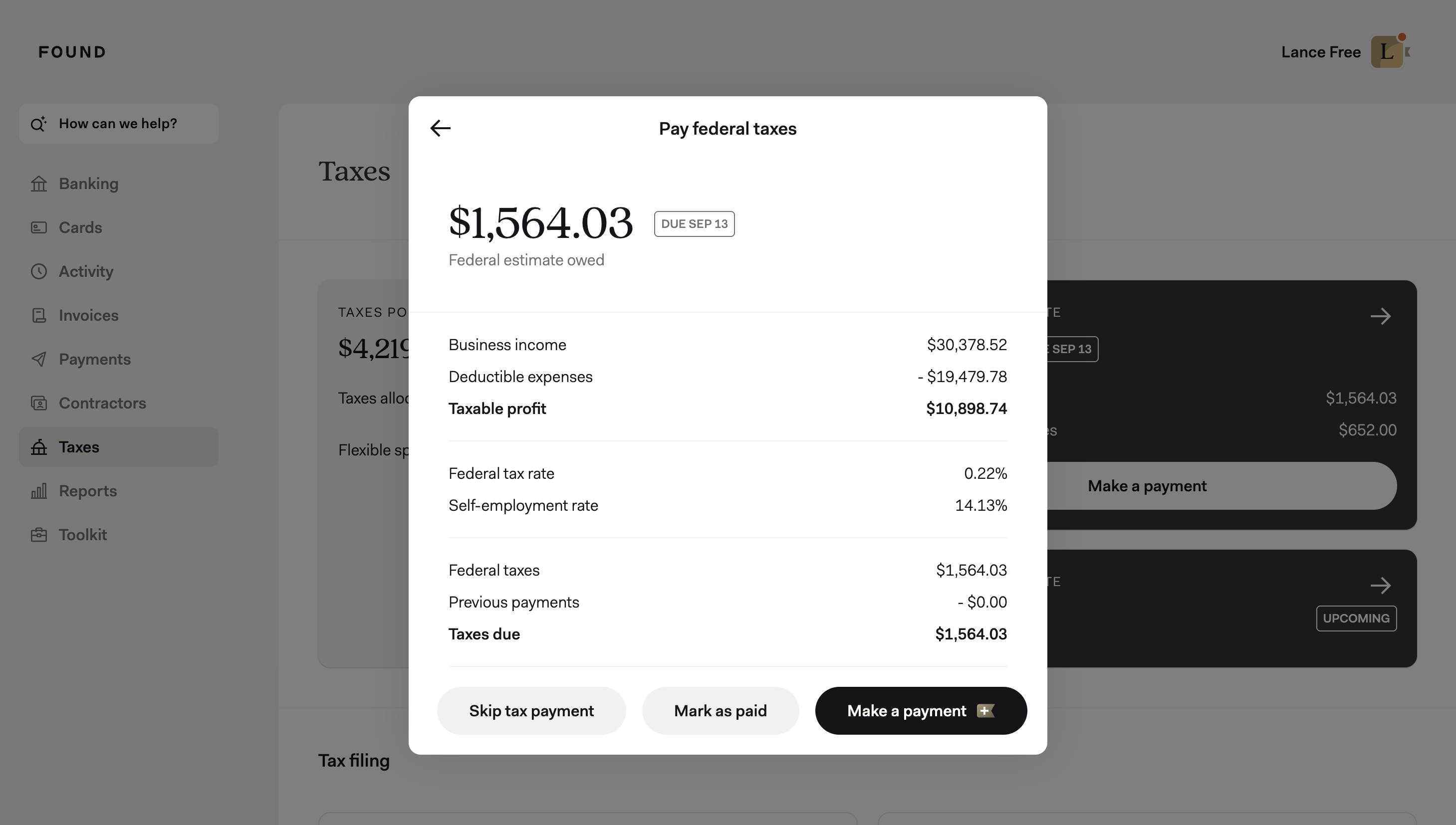 Desktop: pay federal income taxes